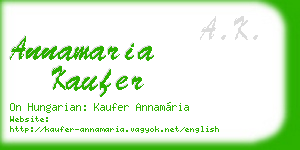 annamaria kaufer business card